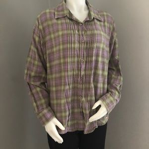 Purple & Green Plaid Womens XXL Carhartt Buttonup
